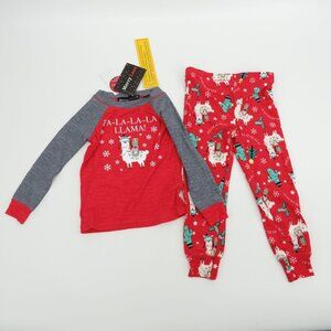 Merry Lane Kids Holiday Pajama Set "Fa-La-La-La Llama!" Gray Red Size 2T NWT $32